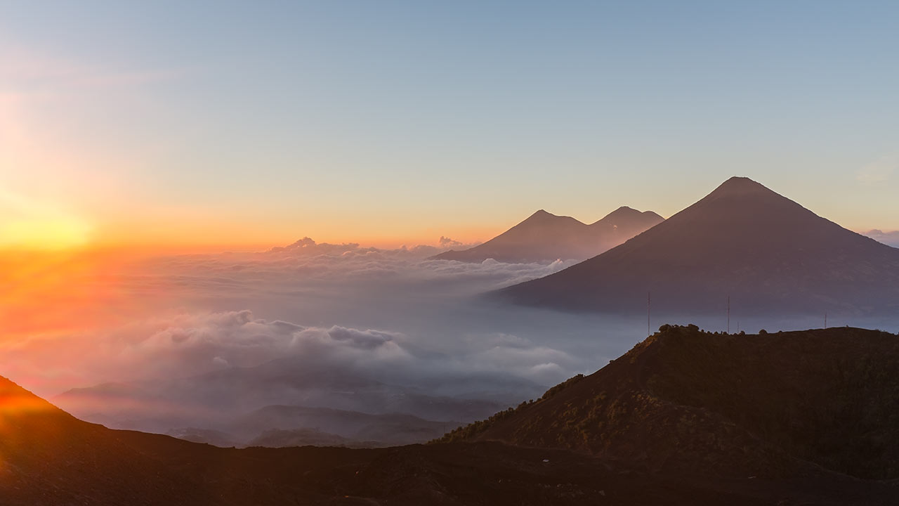 Sunset over the Volcano Pacaya, Guatemala