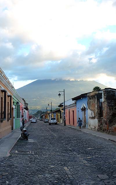 View of volcano from Antigua, Guatemala